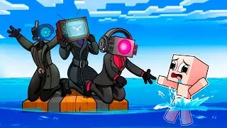 ATRAPADO en UNA BALSA con LAS SKIBIDI WOMAN 😱📺 BEBÉ NOOB pero es UNA BALSA en MINECRAFT