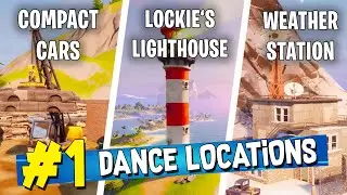Dance at Compact Cars, Lockie's Lighthouse, and Weather Station Locations - Fortnite Battle Royale