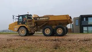 Convoy of Off highway trucks at Pett Level 