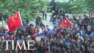 Pro-China Protesters In Hong Kong Denounce Anti-Government 'Rioters' | TIME