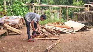 Manual Wood Smoothing Skills in Village Life #RuralAgriculture #TraditionalFarming