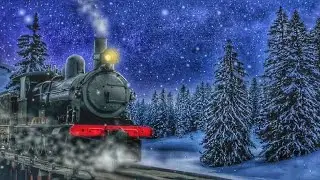 winter night sounds | train ambience | winter storm | snow sounds for study |