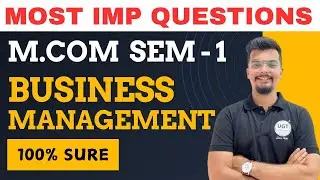 Business Management Most Important Questions | Mcom Sem 1 | Business Management | Paper Pattern |UGT