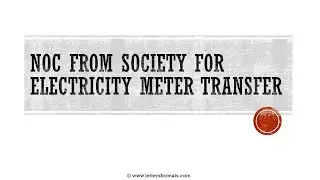 How to Write an NOC from Society for Electricity Transfer
