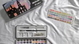 Unboxing seamiart watercolor from shopee + review // paint with me 🌻