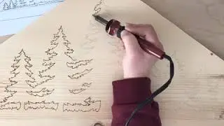Woodburned Treeline Triangle