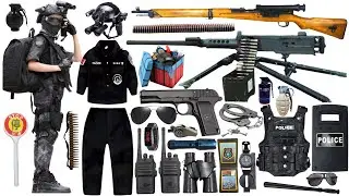Unpacking special forces military toy gun set, M2 heavy machine gun, 98K, Barrett sniper rifle, bomb