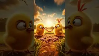 The Chick's Struggle for the Earthworm: The Lesson of Getting Carried Away  #chicks