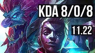 TRUNDLE vs EKKO (JNG) | 8/0/8, Legendary | EUW Challenger | 11.22