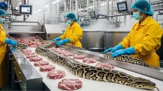 Así se Procesa la Carne de Pitón – Proceso de Producción Dentro de una Fábrica Moderna