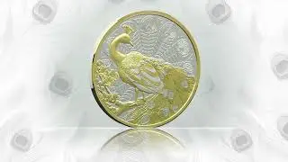 Peacock 2024 $1 Gold-plated 1oz Silver Proof Coin