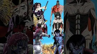Kokosbhibou , Doma.& Akaza vs Eren , Mikasa and levi (titan form) #attackontitan #demonslayer
