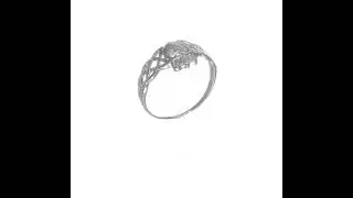 14k White Gold Mens Claddagh Ring