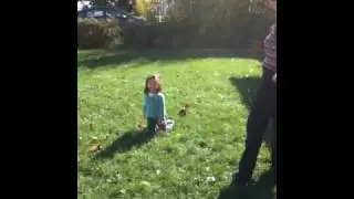 Maya running around at the front yard