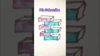 Mini Purple And Blue Box Drawing #drawsomething #viral #3d