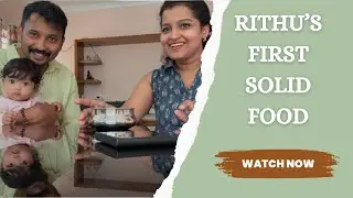 👶 Rithu&rsquo;s First Solid Food 🍚 | Baby&rsquo;s First Food Experience | Slurrp Farm Tasting Day 💛🪬