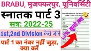 Brabu University Part-3 Session 2022-25 | Result Problem | Part 1 marks are not added what to do