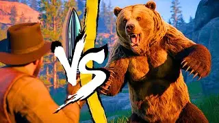 Сражайтесь с дикими животными в RDR2 с помощью одного лишь ножа 🔪