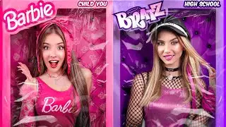 Pinke Schülerin vs violette Schülerin in der Schule! Barbie vs Bratz