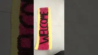 welcome rangoli mat design #rangolimat#washablerug #washablemat#halfcirclerangoli