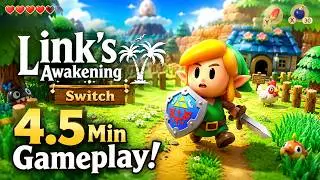 Link's Awakening Switch - 4.5 Minutes of Charming Gameplay! 🗡️🏝️