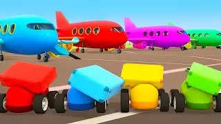 Helfer Autos Cartoon f&uuml;r Kinder. Der Flugzeugschlepper | Die Helfer Autos - Neue Folge