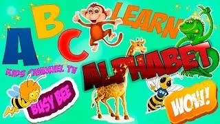 Learn Alphabet With Cartoon Animals For Children | ABC Painted Animal Names