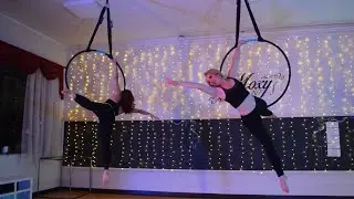 Dance of the Sugar Plum Fairy Trap Remix, Aerial Hoop Performance, Erin & Elise @The Moxy Movement