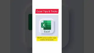 Serial Number Type in Excel - within a few seconds. #excel #exceltricks #reels #tricks #education