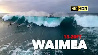 Surfing The Boil 15-20ft at Waimea Bay (4K HDR)