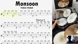 🎶DRUM SHEETS🎶 Tokio Hotel &ndash; Monsoon