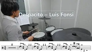 Despacito - Luis Fonsi con partitura de batería(drum)