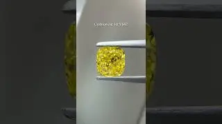 💛 1.00ct Cushion Cut Fancy Vivid Yellow Lab-Grown Diamond | HPHT | VVS2