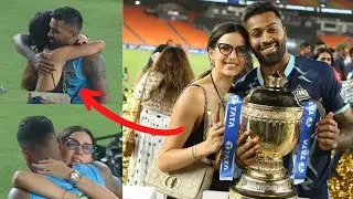Hardik Pandya Wife Natasha Hugs After Winning The Trophy