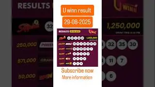 U WINN Result 29-08-2025 | Today&rsquo;s U WINN Lottery Result Update