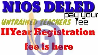 Nios Special DELED IIYear Registration fee Notice is here WISDOMKNOWLEDGE/ TELUGU NIOS