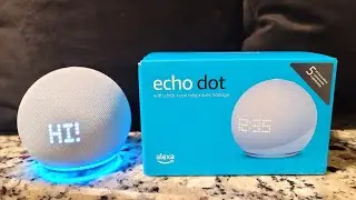 Echo Dot 5-го поколения 2022 года с часами, дисплеем идентификатора песни, голосовым помощником Alexa, Cloud Blue