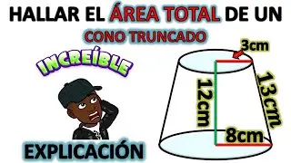 COMO CALCULAR EL AREA TOTAL DE UN CONO TRUNCADO SUPER FÁCIL ✍️