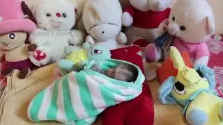 Tiny Baby Jason Lovely Sleeping In Warm Towel, Monkey Jason Snuggle & Sweet Dream