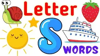 Letter S Words for kids | 20 Words starting with S | Letter S words | Alphabet S #english #kidsvideo