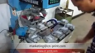 2-color open ink well pad printer with conveyor for bottles LC-SPM2-150-10