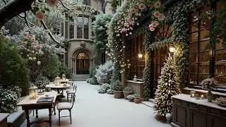 Cozy Winter Garden Caf&eacute; ❄️ Peaceful Jazz & Nature Ambience for Calm Reflection and Stress Relief