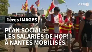 Rassemblement des salari&eacute;s de Hop! &agrave; Nantes contre le plan social | AFP Images