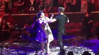 Joey McIntyre dances with adorable woman 5/2/15 at the Honda Center Anaheim, CA