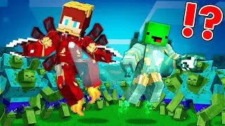 IRON MAN Armor vs 1000 MUTANT ZOMBIES - Maizen JJ and Mikey