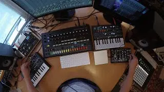 Microbrute, RD-8, Typhon, Microfreak and 0-Coast electro jam