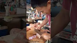 The Filipino butcher's slicing skills are incredible. 🇵🇭 Part 2 #filipino #butcher #skills