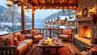 Quiet Winter Cabin Ambience ❄️ Piano Music, Snowfall & Fireplace Sounds for Focus & Study