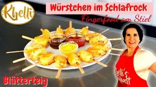 Würstchen im Schlafrock/Fingerfood am Stiel/Würstchen im Blätterteig-Mantel/Grillparty/Snacks