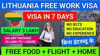 Lithuania 🇱🇹 Free work visa in 7 days | Jobs in Lithuania 2024 | Type D Visa Lithuania